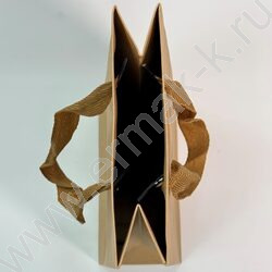 Пакет крафт 20*15*7см. /260гр., ручка-тесьма NEW | Фото 3