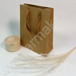 Пакет крафт 20*15*7см. /260гр., ручка-тесьма NEW | Фото 4