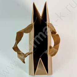 Пакет крафт 28*20*10см. /260гр., ручка-тесьма NEW | Фото 3