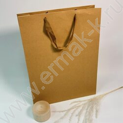 Пакет крафт 40*30*10см. /260гр., ручка-тесьма NEW | Фото 3