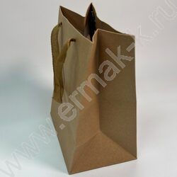 Пакет крафт с окном 25*18*13см. /210гр., ручка-тесьма NEW | Фото 3