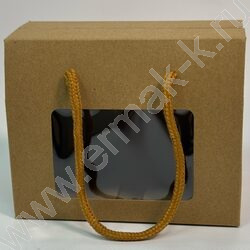 Коробка с окном 15*12*9см. /350гр., ручка NEW | Фото 1