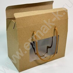 Коробка с окном 15*12*9см. /350гр., ручка NEW | Фото 2