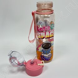 Бутылка для воды 700мл. с трубочкой /ассорти 4вида NEW | Фото 3