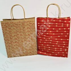 Пакет крафт 27*21*11см. "Love" /120гр. NEW | Фото 1