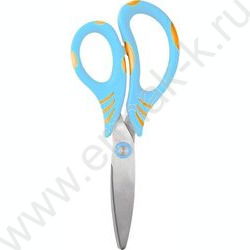 Ножницы 13,5см детские "Cosmo" с закругленными лезвиями, эргономичными голубо-оранжевыми ручками NEW | Фото 1