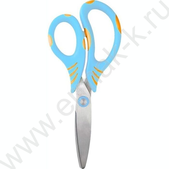 Ножницы 13,5см детские "Cosmo" с закругленными лезвиями, эргономичными голубо-оранжевыми ручками | Фото 1