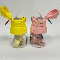 Бутылка для воды 550мл. с трубочкой /ассорти 4вида | Фото 3