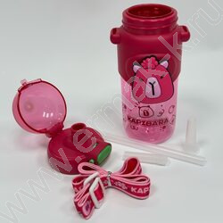 Бутылка для воды 600мл. с трубочкой /ассорти 5видов NEW | Фото 4