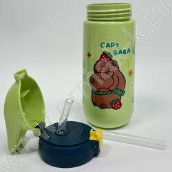 Бутылка для воды 600мл. с трубочкой /ассорти 4вида NEW | Фото 6