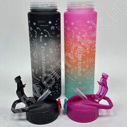 Бутылка для воды 800мл. с трубочкой /ассорти 4вида NEW | Фото 4