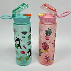 Бутылка для воды с трубочкой /ассорти 4вида NEW | Фото 3