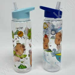 Бутылка для воды 800мл. с трубочкой /ассорти 4вида NEW | Фото 2