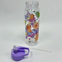 Бутылка для воды 800мл. с трубочкой /ассорти 4вида NEW | Фото 4