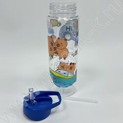 Бутылка для воды 800мл. с трубочкой /ассорти 4вида NEW | Фото 5