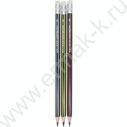 Карандаш пластиковый ч/гр с ластиком HB, корпус ассорти (KIN 1397) NEW | Фото 1