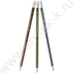 Карандаш пластиковый ч/гр с ластиком HB, корпус ассорти (KIN 1397) NEW | Фото 2