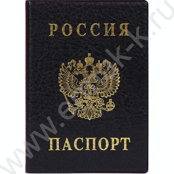 Обложка д/паспорта п/жесткая черная | Фото 1