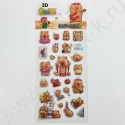 Наклейки объемные Капибара /ассорти NEW | Фото 1