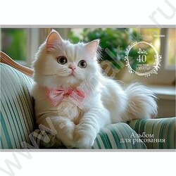 Альбом д/рисования 40л "Милые котики-2" NEW | Фото 3