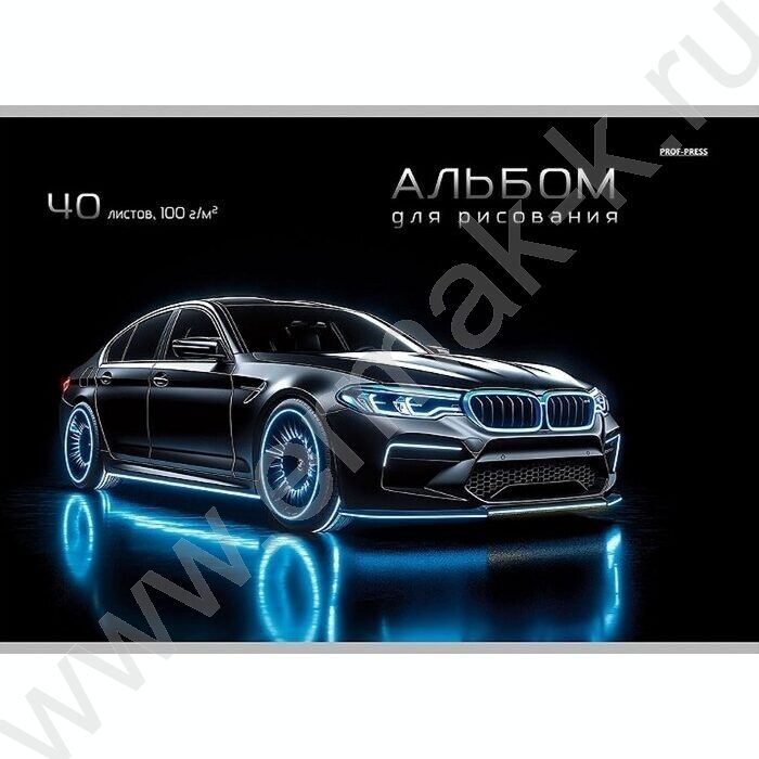 Альбом д/рисования 40л "Стильные автомобили-1" ассорти | Фото 2