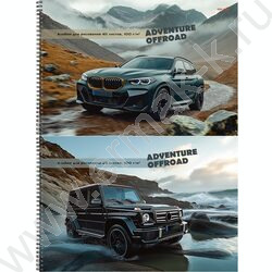 Альбом д/рисования-спираль 40л "Авто и природа-10" /лен/ ассорти NEW | Фото 1