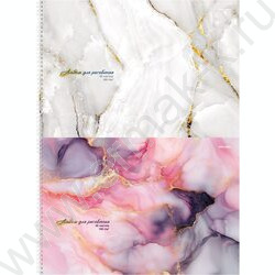Альбом д/рисования-спираль 40л "Цветной мрамор" /лен/ ассорти NEW | Фото 1