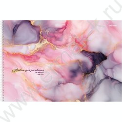 Альбом д/рисования-спираль 40л "Цветной мрамор" /лен/ ассорти NEW | Фото 5