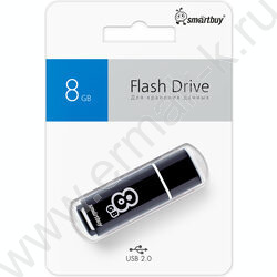 Съемный носитель информации  8GB USB Flash Drive <USB 2.0> черный "Glossy" NEW | Фото 3