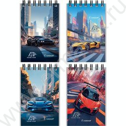 Блокнот  40л А7 спираль "Городские спорткары" ассорти NEW | Фото 1