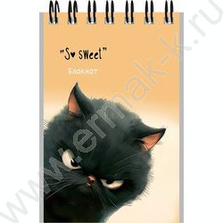 Блокнот  40л А7 спираль "Забавные котики-1" ассорти NEW | Фото 3