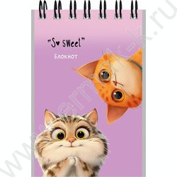 Блокнот  40л А7 спираль "Забавные котики-1" ассорти NEW | Фото 4