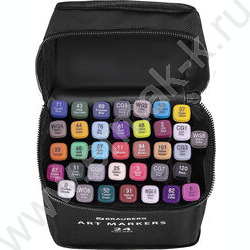 Маркер для скетчинга /набор  36цв/ двусторонний 1мм/6мм круг/косой /текстил. сумка NEW | Фото 2