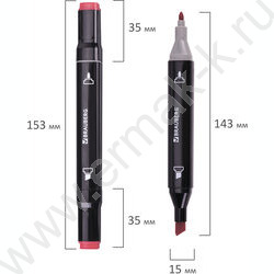 Маркер для скетчинга /набор  36цв/ двусторонний 1мм/6мм круг/косой /текстил. сумка NEW | Фото 4