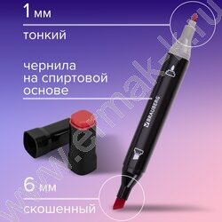 Маркер для скетчинга /набор  36цв/ двусторонний 1мм/6мм круг/косой /текстил. сумка NEW | Фото 8