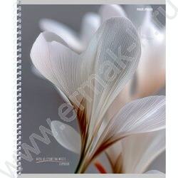 Тетрадь  96л клетка/спираль "Белые цветы" /софт-тач mix NEW | Фото 5