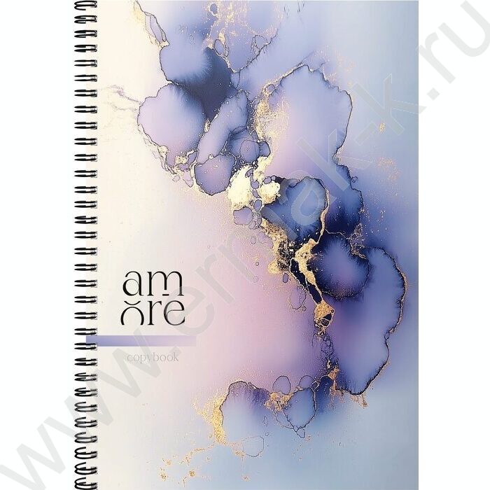 Тетрадь  80л А4 клетка/спираль "Абстрактный мрамор" | Фото 1