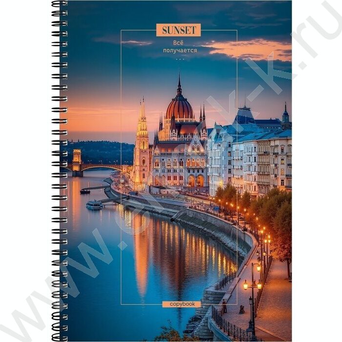 Тетрадь  80л А4 клетка/спираль "Город на воде-4" | Фото 1