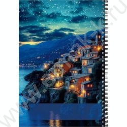 Тетрадь  80л А4 клетка/спираль "Ночной город у моря" NEW | Фото 3
