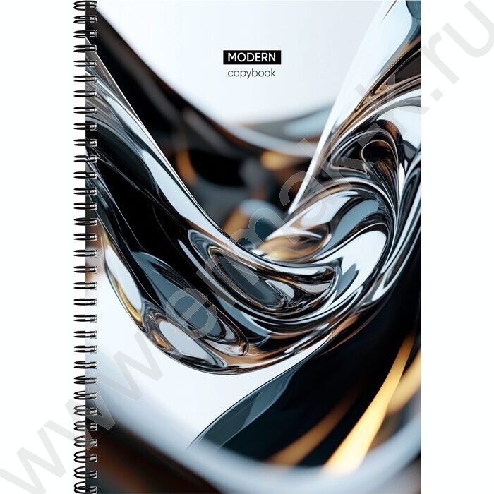 Тетрадь  96л А4 клетка/спираль "Жидкий металл" | Фото 1