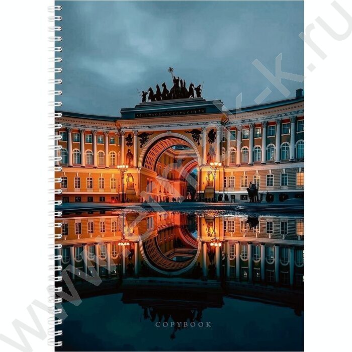 Тетрадь  96л А4 клетка/спираль "Красивая архитектура-9" /софт-тач/ | Фото 1