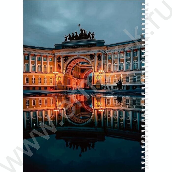 Тетрадь  96л А4 клетка/спираль "Красивая архитектура-9" /софт-тач/ | Фото 3