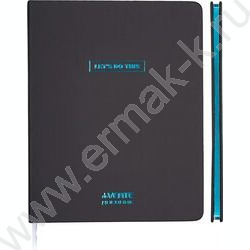 Дневник 1-11кл. /тв.обл. /иск.кожа, с голубым срезом /ляссе /черный с голубым "Black&Metallic" NEW | Фото 1