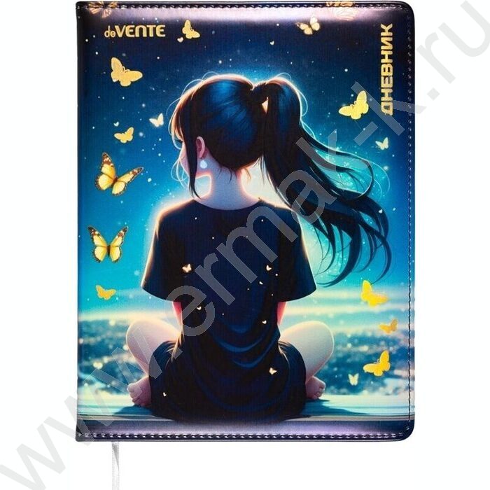 Дневник 1-11кл. /тв.обл. /иск.кожа /ляссе "Butterfly Dreams" NEW | Фото 1