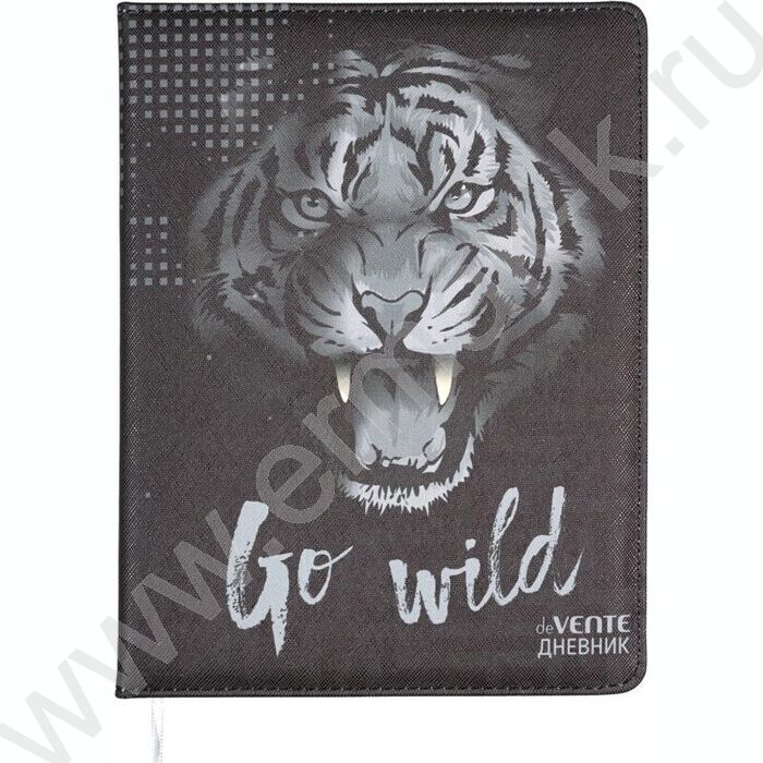 Дневник 1-11кл. /тв.обл. /иск.кожа /ляссе  "Wild Tiger" NEW | Фото 1