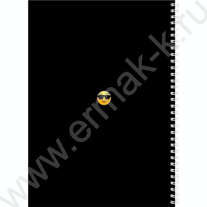 Тетрадь  96л А4 клетка/спираль "Смайлик на черном фоне-1" /софт-тач/ | Фото 3