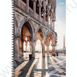 Тетрадь  96л А4 клетка/спираль "Архитектурные шедевры" /тиснение холст/ NEW | Фото 1
