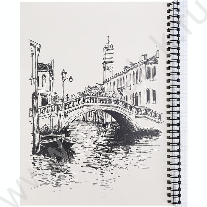 Тетрадь  96л А4 клетка/спираль "Архитектурные шедевры" /тиснение холст/ | Фото 3