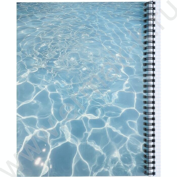 Тетрадь  96л А4 клетка/спираль "Красота моря" /тиснение холст/ | Фото 3