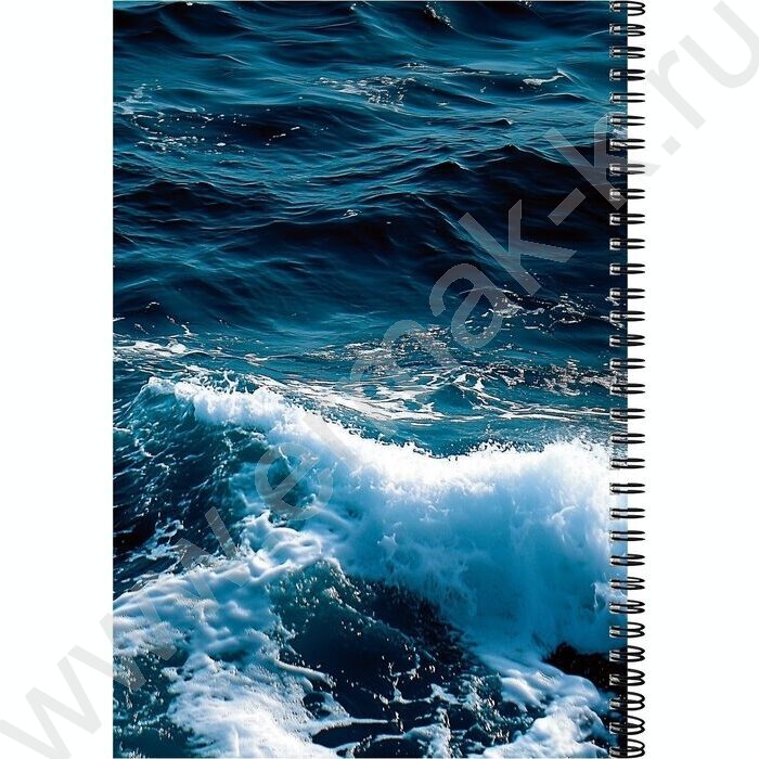 Тетрадь  96л А4 клетка/спираль "Красота моря" /тиснение холст/ | Фото 4
